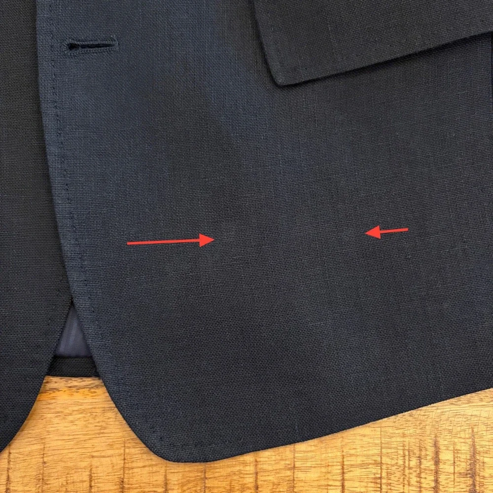Murano Linen Blazer Mens S 38 Baird McNutt Classic Navy Blue Slim Summer Wedding
